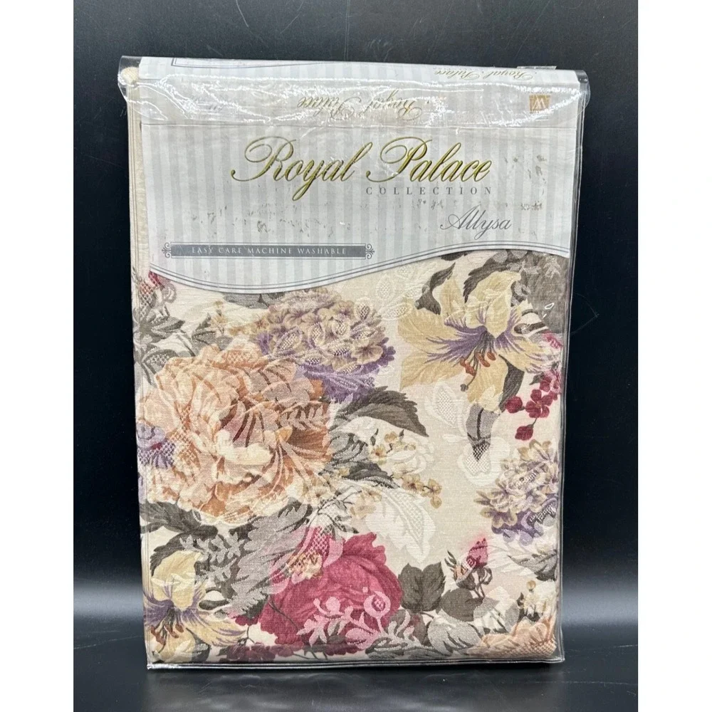 Vtg Waterford Royal Palace Allysa Floral Tablecloth Rectangle 60x118 New c Descr